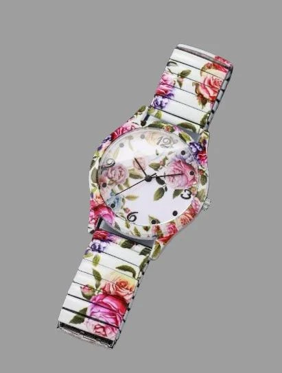 Montre fleurie à quartz